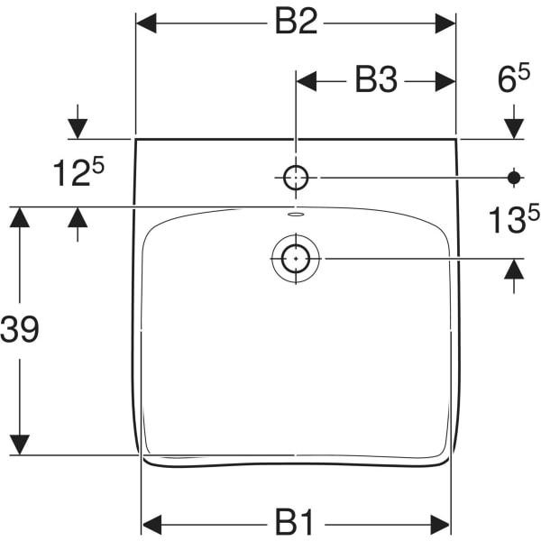 Keramag Geberit Selnova Comfort Washbasin Barrier-free