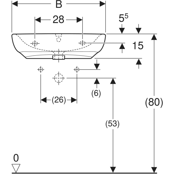 Keramag Geberit Selnova Comfort Washbasin Barrier-free