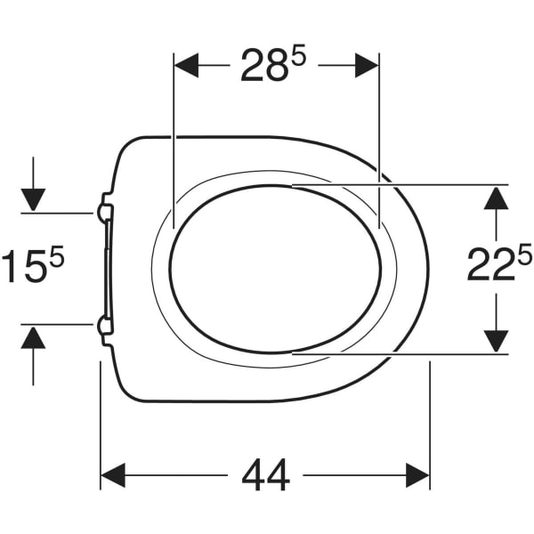 Keramag Geberit Selnova Comfort WC Seat Ring D-shape Barrier-free Fastening From Below