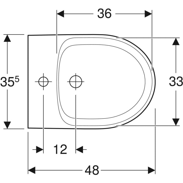 Keramag Geberit Selnova Compact Wall-hung Bidet Small Projection