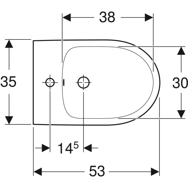Keramag Geberit Selnova Floor-standing Bidet Back-to-wall Semi-shrouded