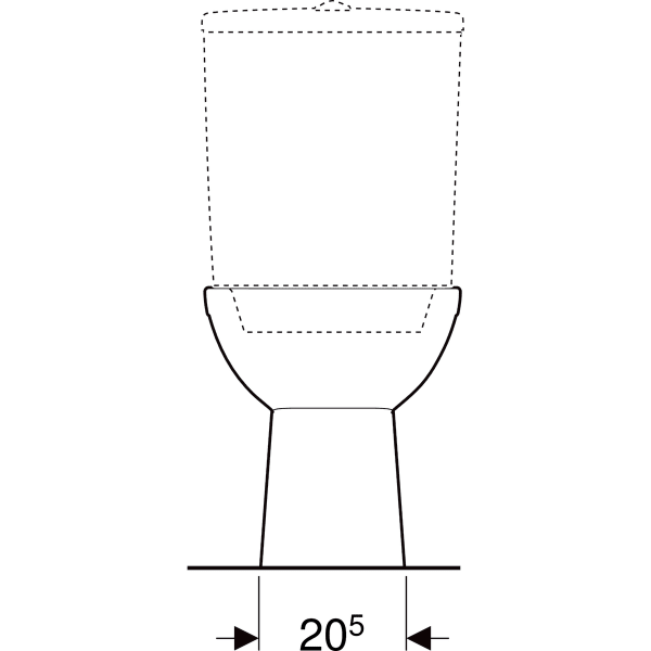 Keramag Geberit Selnova Floor-standing WC For Close-coupled Exposed Cistern Washdown Vertical Outlet