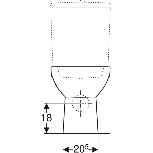 Keramag Geberit Selnova Floor-standing WC For Close-coupled Exposed Cistern Washdown Horizontal Outlet Semi-shrouded