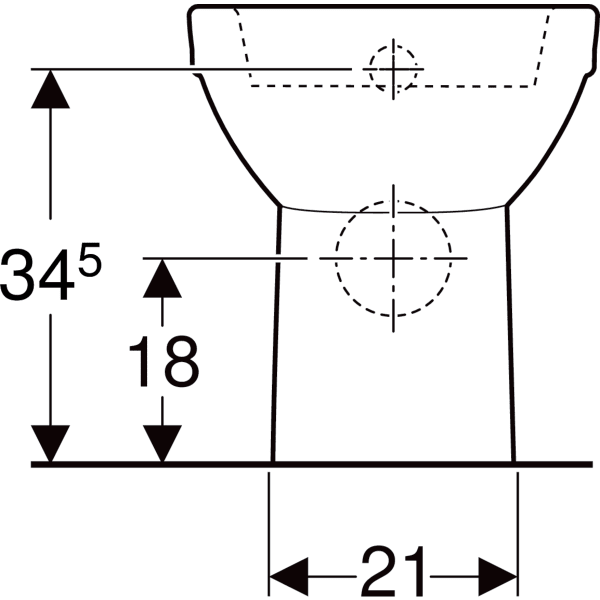 Keramag Geberit Selnova Floor-standing WC Washdown Back-to-wall Horizontal Outlet Semi-shrouded