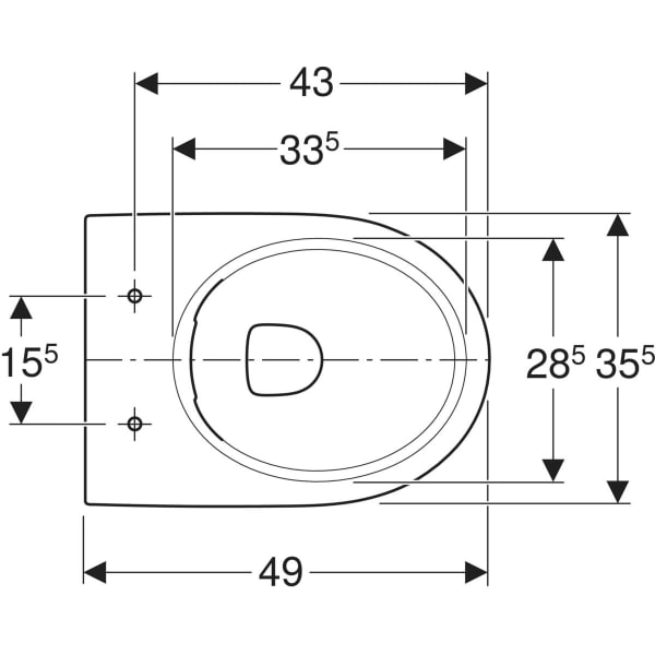 Keramag Geberit Selnova Floor-standing WC Washdown Horizontal Outlet Semi-shrouded Rimfree
