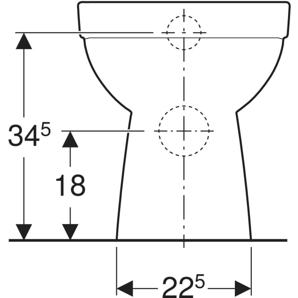 Keramag Geberit Selnova Floor-standing WC Washdown Horizontal Outlet Semi-shrouded Rimfree