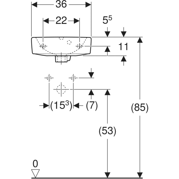 Keramag Geberit Selnova Handrinse Basin With Asymmetrical Overflow