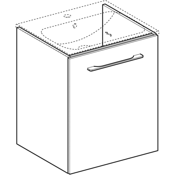 Keramag Geberit Selnova Square Cabinet For Vanity Basin Slim Rim With One Door