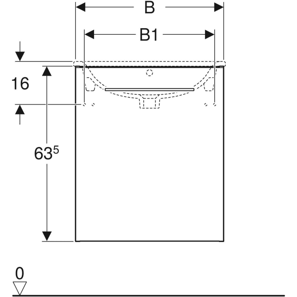 Keramag Geberit Selnova Square Cabinet For Vanity Basin Slim Rim With One Door