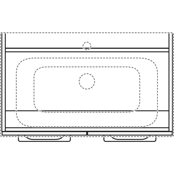 Keramag Geberit Selnova Square Cabinet For Vanity Basin Slim Rim With Two Doors