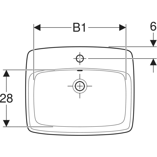 Keramag Geberit Selnova Square Countertop Washbasin