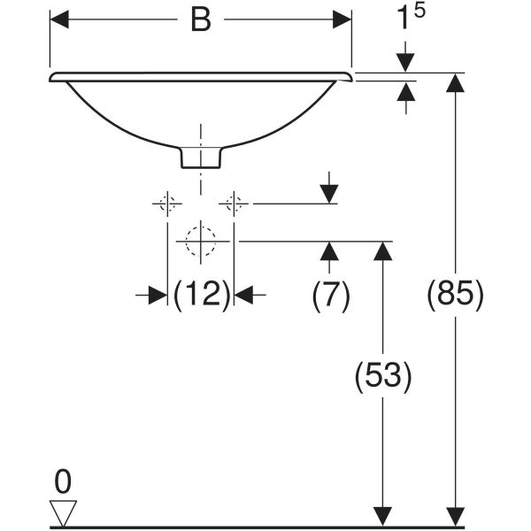 Keramag Geberit Selnova Square Countertop Washbasin