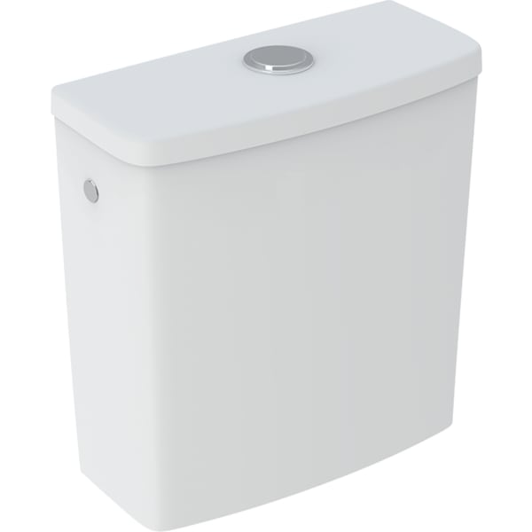 keramag Geberit Selnova Square exposed cistern close-coupled dual flush lateral water supply connection for WC Rimfree