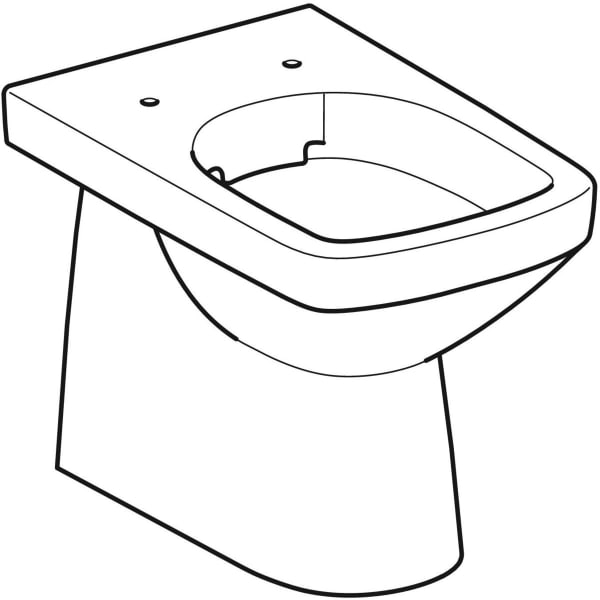 Keramag Geberit Selnova Square Floor-standing WC Washdown Back-to-wall Horizontal Or Vertical Outlet Semi-shrouded Rimfree