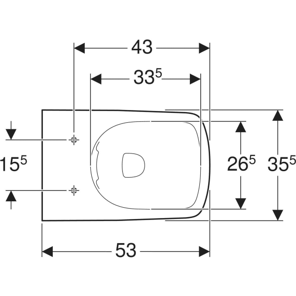 Keramag Geberit Selnova Square Floor-standing WC Washdown Back-to-wall Horizontal Or Vertical Outlet Semi-shrouded Rimfree