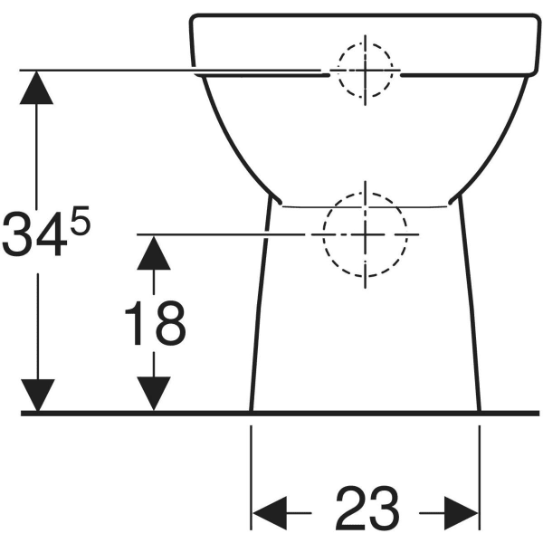 Keramag Geberit Selnova Square Floor-standing WC Washdown Back-to-wall Horizontal Or Vertical Outlet Semi-shrouded Rimfree