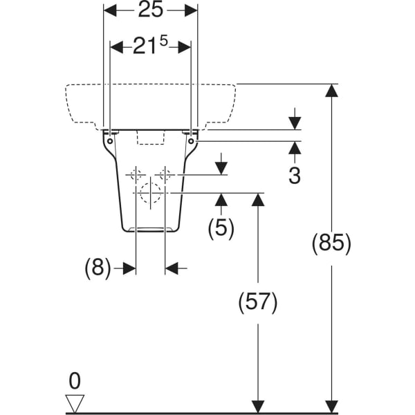 Keramag Geberit Selnova Square Half Pedestal For Handrinse Basin