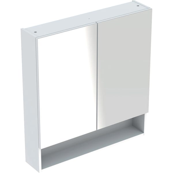 keramag Geberit Selnova Square mirror cabinet with two doors and four glass shelves