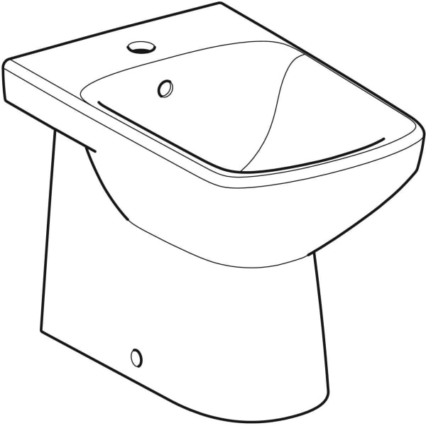 Keramag Geberit Selnova Square Premium Floor-standing Bidet Back-to-wall Semi-shrouded
