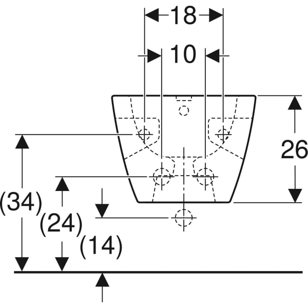 Keramag Geberit Selnova Square Premium Wall-hung Bidet Semi-shrouded