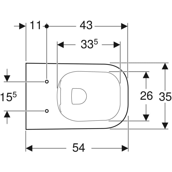 Keramag Geberit Selnova Square Wall-hung WC Premium Square Washdown Semi-shrouded Rimfree