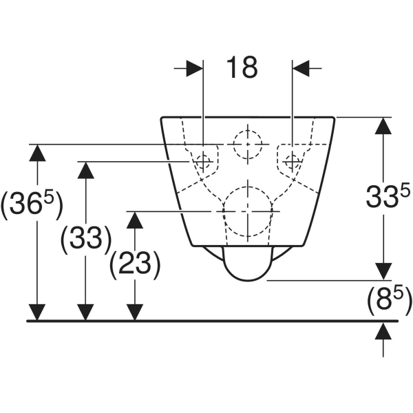 Keramag Geberit Selnova Square Wall-hung WC Premium Square Washdown Semi-shrouded Rimfree