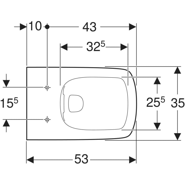 Keramag Geberit Selnova Square Wall-hung WC Washdown Rimfree