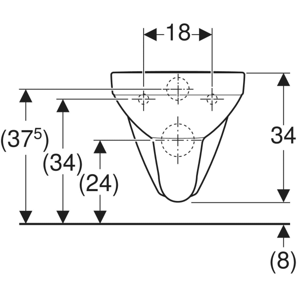 Keramag Geberit Selnova Square Wall-hung WC Washdown Rimfree