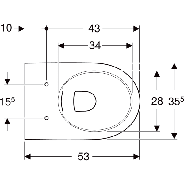 Keramag Geberit Selnova Wall-hung WC Premium Washdown Raised Shrouded Rimfree