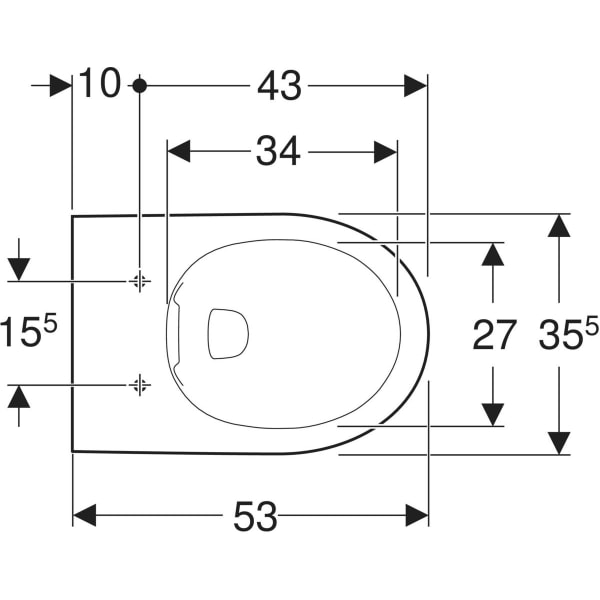 Keramag Geberit Selnova Wall-hung WC Washdown Rimfree