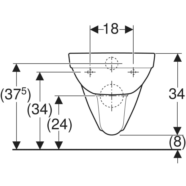 Keramag Geberit Selnova Wall-hung WC Washdown Rimfree