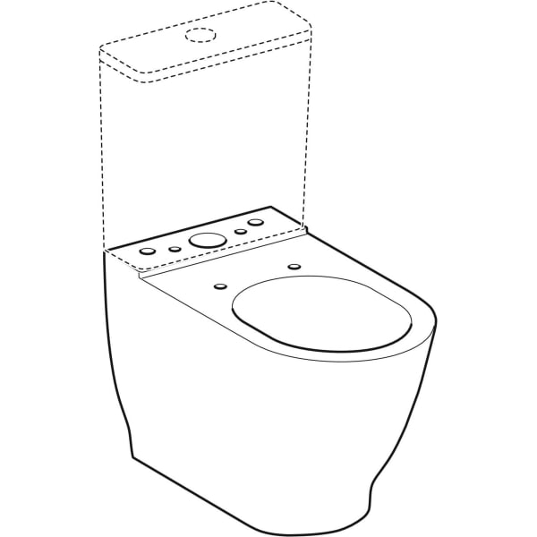 Keramag Geberit Senya Floor-standing WC For Close-coupled Exposed Cistern Washdown Shrouded