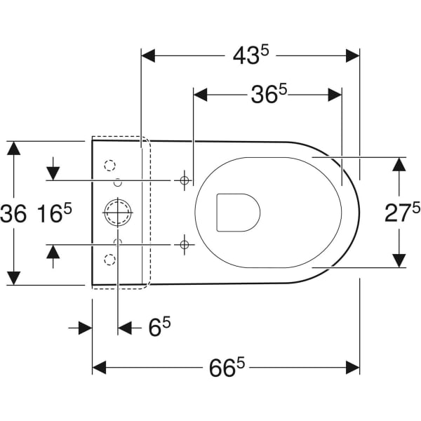 Keramag Geberit Senya Floor-standing WC For Close-coupled Exposed Cistern Washdown Shrouded