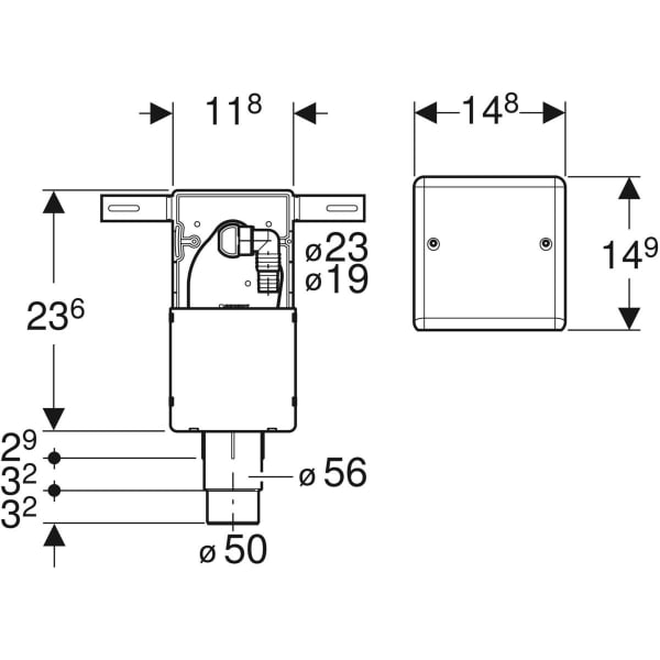 Keramag Geberit Set Of Concealed Trap For Devices With One Connection In-wall Cabinet And Cover Plate