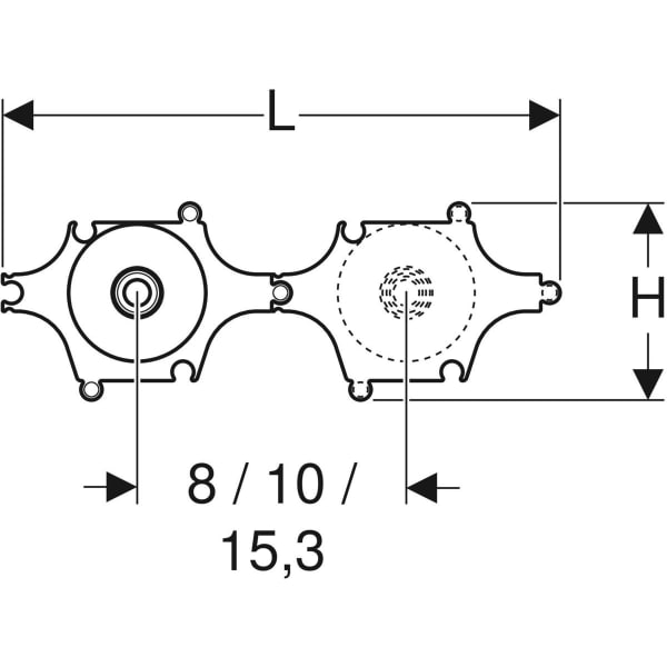 Keramag Geberit Set Of Tap Connector Straight With Male Thread MF 1/2" Premounted Drywall Construction
