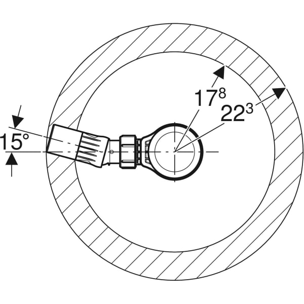 Keramag Geberit Shower Drain D62 Straight Connector With Ball Joint