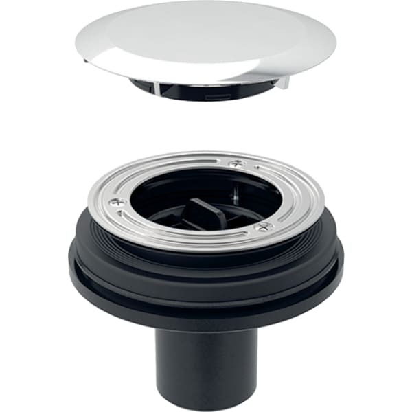 keramag Geberit shower drain d90 for cross-floor installation without trap with drain cover