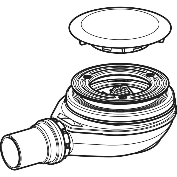 Keramag Geberit Shower Drain D90 With Drain Cover Depth Of Water Seal 30 Mm Outlet Made Of PE