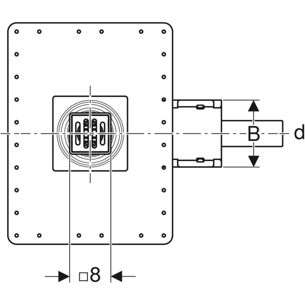 Keramag Geberit Shower Floor Drain For Screed Height At Inlet 65–90 Mm