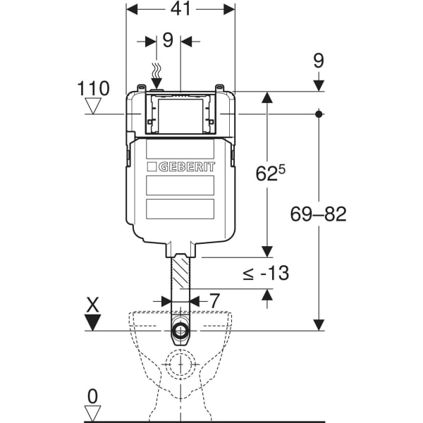 Keramag Geberit Sigma Concealed Cistern 8 Cm 4.5 / 3 Litres