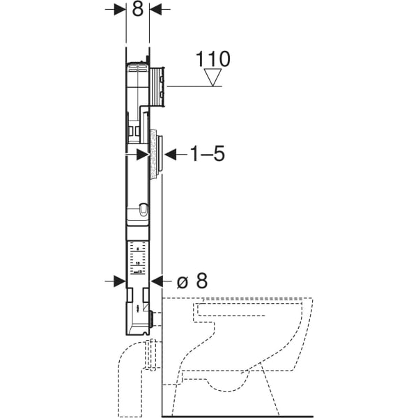 Keramag Geberit Sigma Concealed Cistern 8 Cm 4.5 / 3 Litres