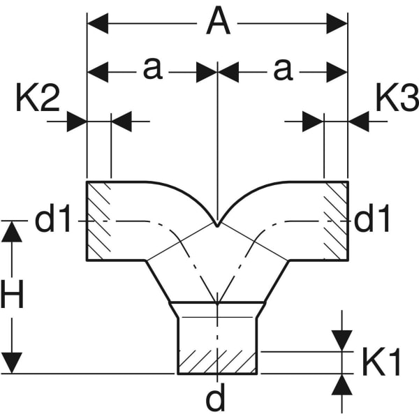 Keramag Geberit Silent-db20 Breeches Branch Fitting 2 X 90°