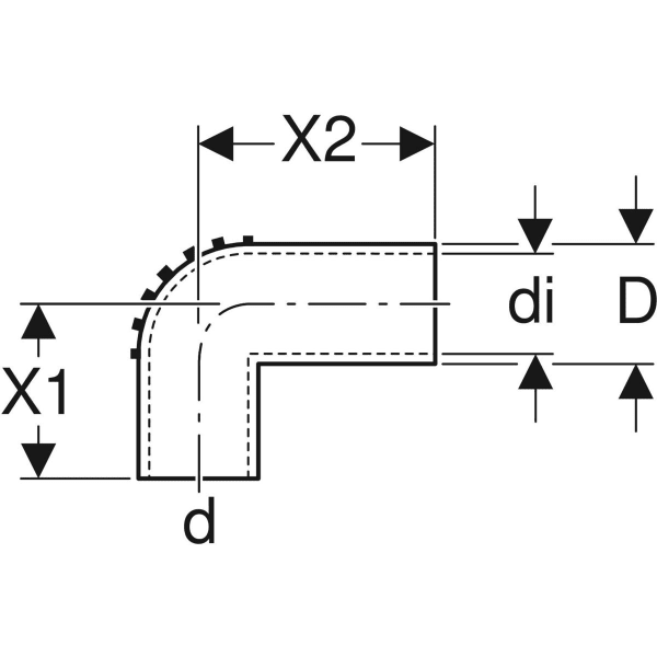 Keramag Geberit Silent-db20 Connection Bend 90° Extended