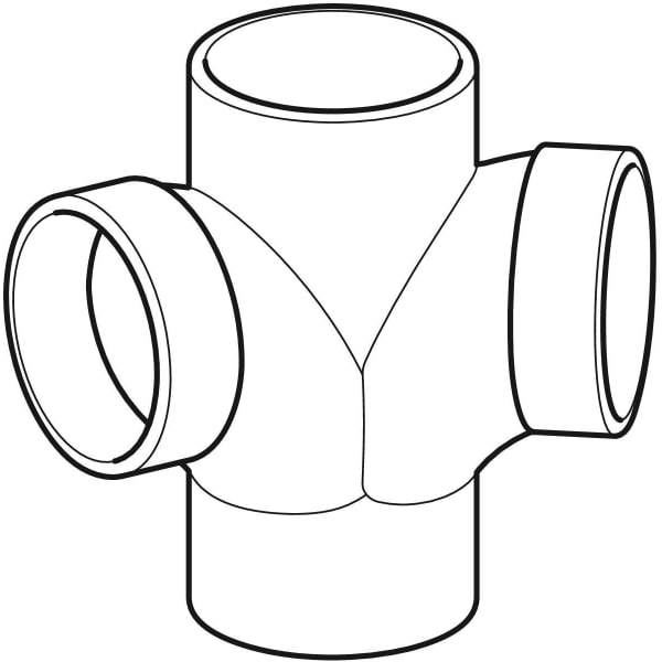 Keramag Geberit Silent-db20 Corner Branch Fitting 88.5° / 135° Swept-entry