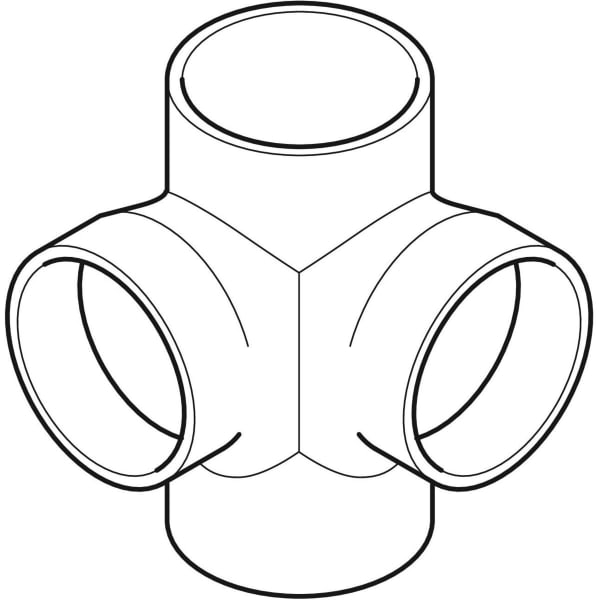 Keramag Geberit Silent-db20 Corner Branch Fitting 88.5° / 90° Swept-entry