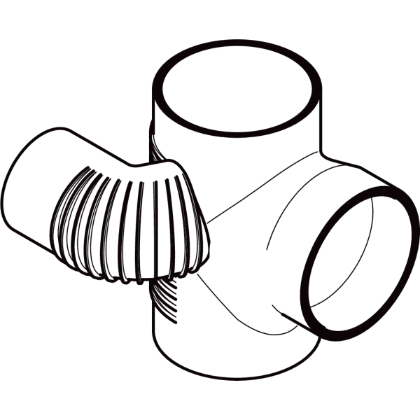 Keramag Geberit Silent-db20 Duct Branch Fitting 88.5° Swept-entry Right