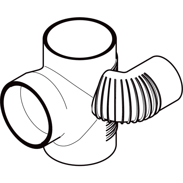 Keramag Geberit Silent-db20 Duct Branch Fitting 88.5° Swept-entry Left