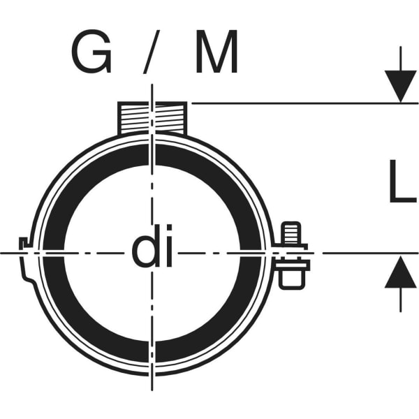 Keramag Geberit Silent-db20 Pipe Bracket Insulated With Threaded Socket M10 / G 1/2"