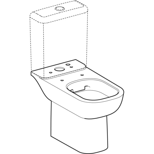 Keramag Geberit Smyle Floor-standing WC For Close-coupled Exposed Cistern Washdown Semi-shrouded Rimfree