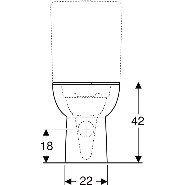Keramag Geberit Smyle Floor-standing WC For Close-coupled Exposed Cistern Washdown Semi-shrouded Rimfree
